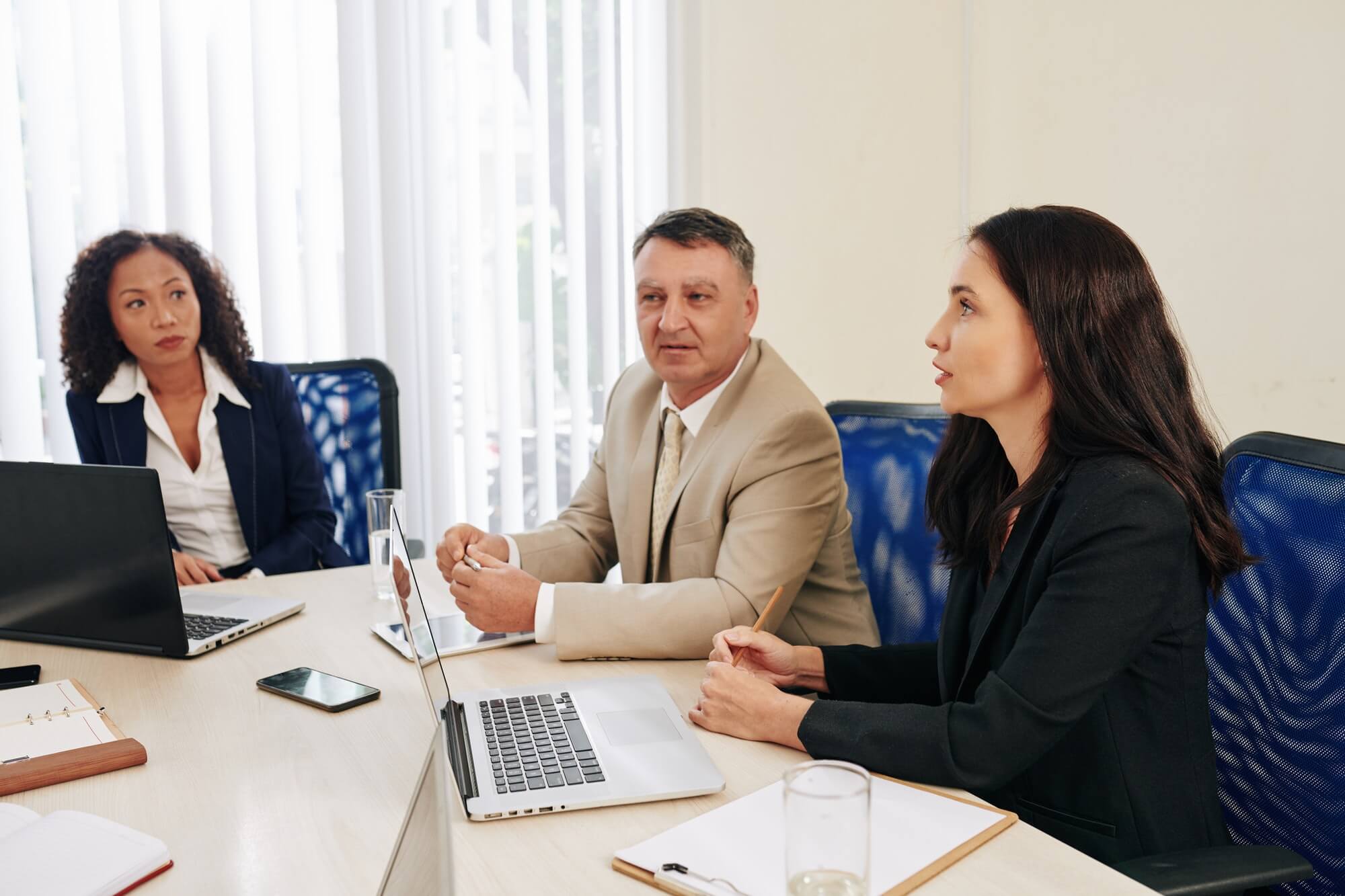 Board members meeting in office