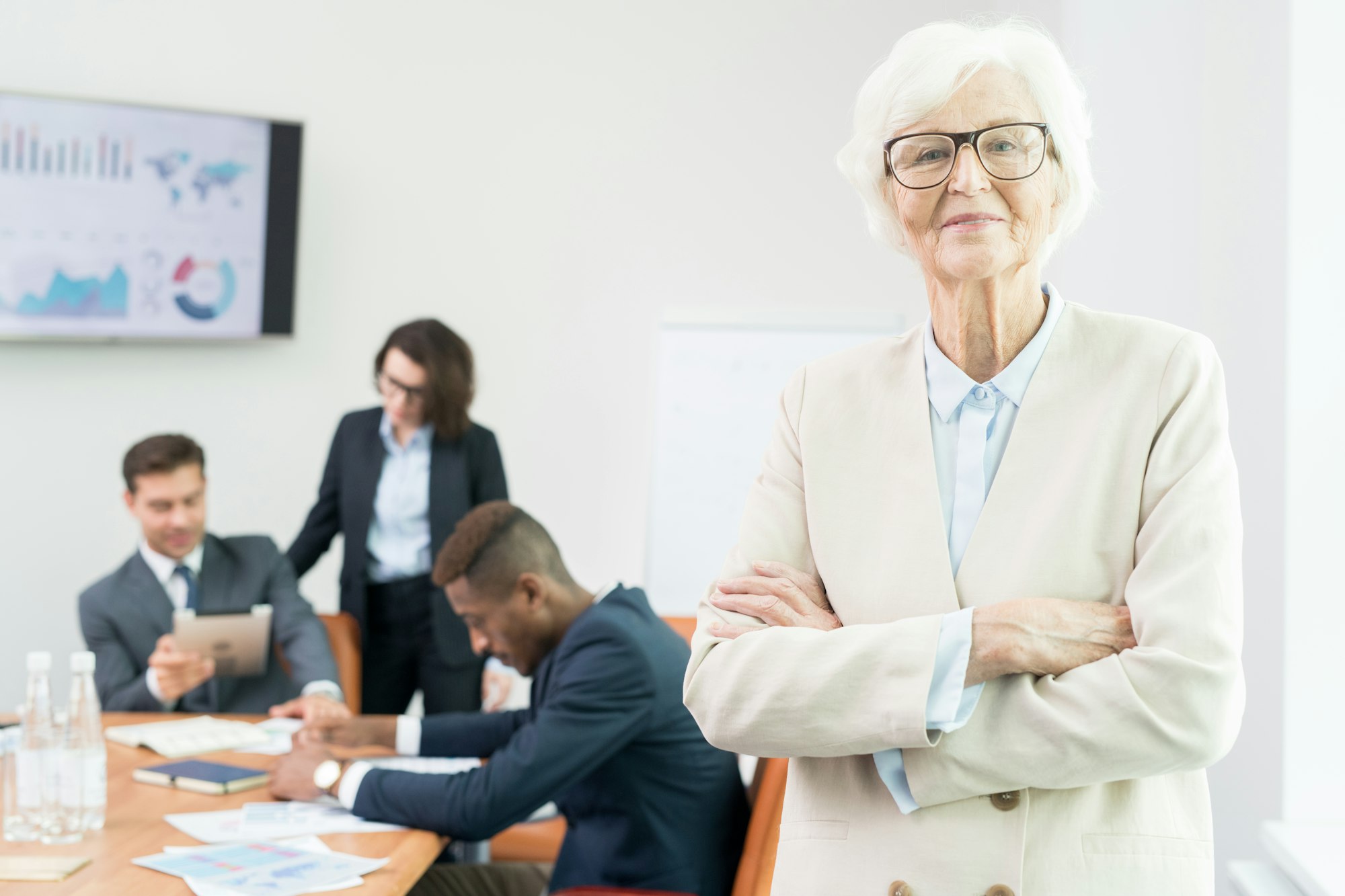 Chief executive officer in meeting room